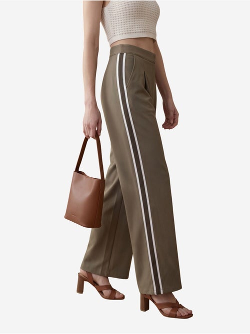 Pantalón de pierna ancha con pinzas y tiro alto my fashion - Kiabi