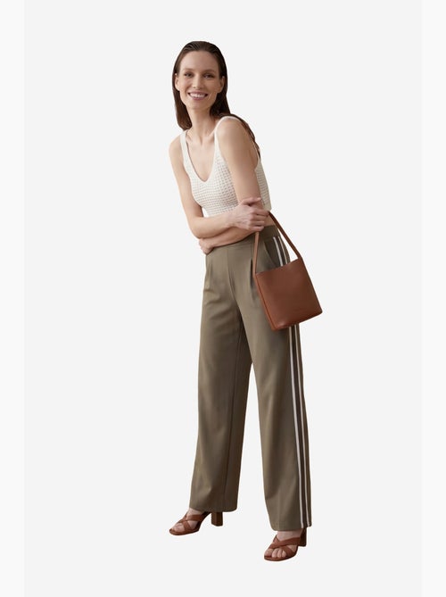 Pantalón de pierna ancha con pinzas y tiro alto my fashion - Kiabi