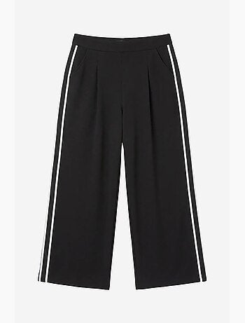 Pantalón de pierna ancha con pinzas y tiro alto my fashion