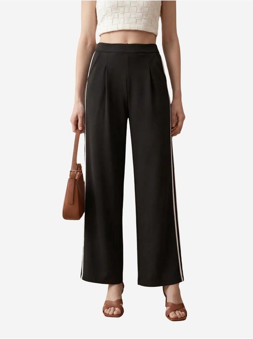 Pantalón de pierna ancha con pinzas y tiro alto my fashion - Kiabi