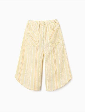 Pantalón de pierna ancha de algodón a rayas