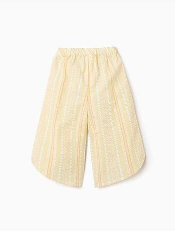 Pantalón de pierna ancha de algodón a rayas