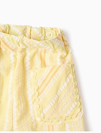 Pantalón de pierna ancha de algodón a rayas