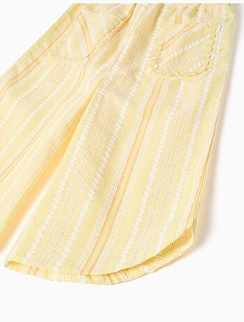 Pantalón de pierna ancha de algodón a rayas