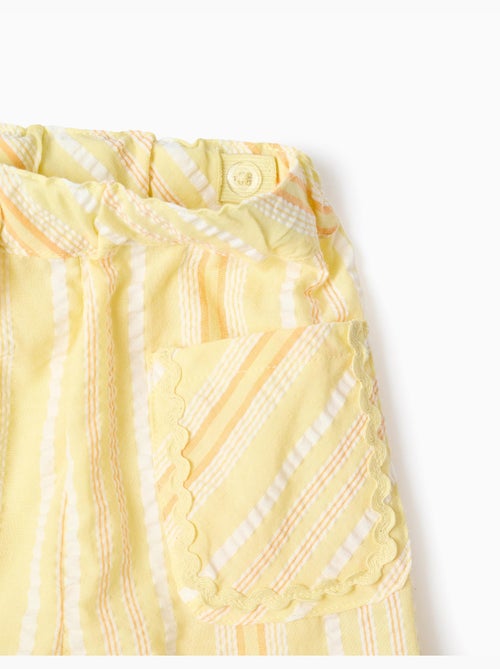 Pantalón de pierna ancha de algodón a rayas - Kiabi