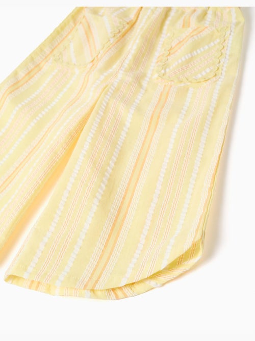 Pantalón de pierna ancha de algodón a rayas - Kiabi