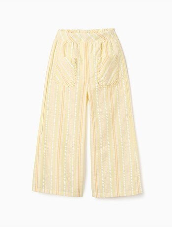 Pantalón de pierna ancha de algodón a rayas
