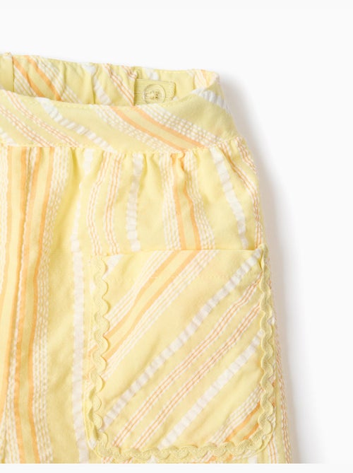 Pantalón de pierna ancha de algodón a rayas - Kiabi