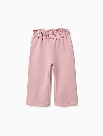 Pantalón de pierna ancha de felpa con cintura elástica