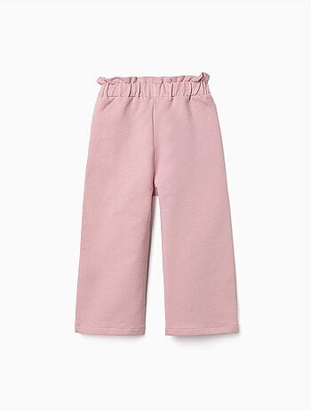 Pantalón de pierna ancha de felpa con cintura elástica