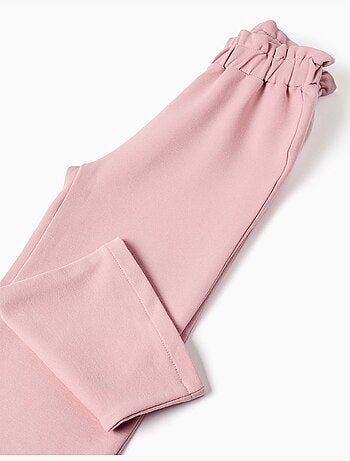 Pantalón de pierna ancha de felpa con cintura elástica