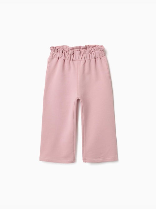 Pantalón de pierna ancha de felpa con cintura elástica - Kiabi