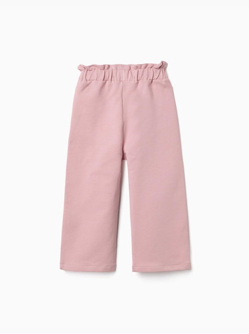 Pantalón de pierna ancha de felpa con cintura elástica - Kiabi