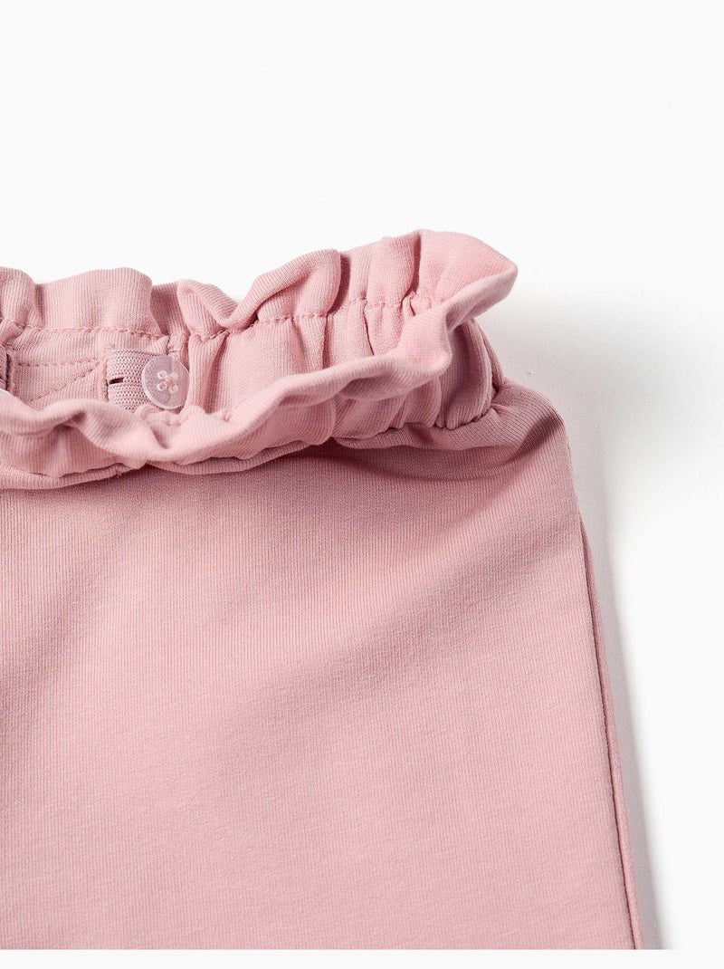 Pantalón de pierna ancha de felpa con cintura elástica Rosa claro - Kiabi