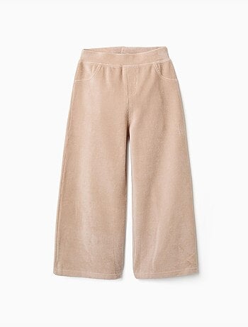 Pantalón de pierna ancha de pana con cintura elástica