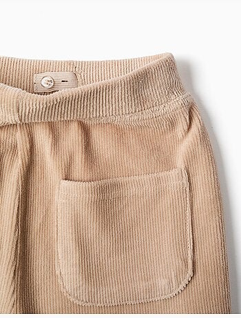 Pantalón de pierna ancha de pana con cintura elástica