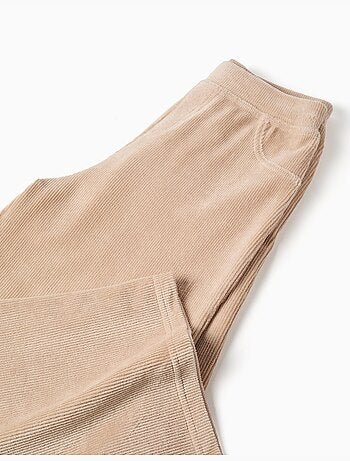 Pantalón de pierna ancha de pana con cintura elástica