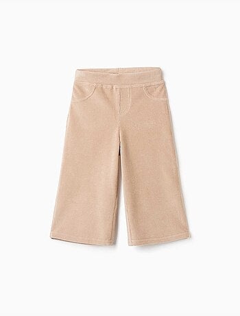 Pantalón de pierna ancha de pana con cintura elástica