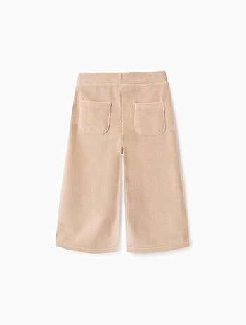 Pantalón de pierna ancha de pana con cintura elástica