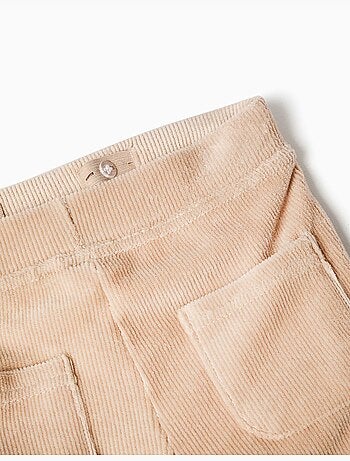 Pantalón de pierna ancha de pana con cintura elástica