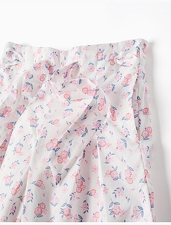 Pantalón de pierna ancha de popelina con estampado floral