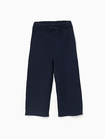 Pantalón de pierna ancha de punto acanalado