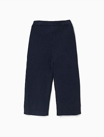 Pantalón de pierna ancha de punto acanalado