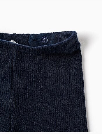 Pantalón de pierna ancha de punto acanalado