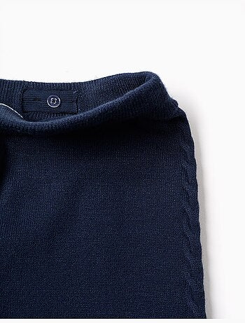 Pantalón de pierna ancha de punto con detalles trenzados