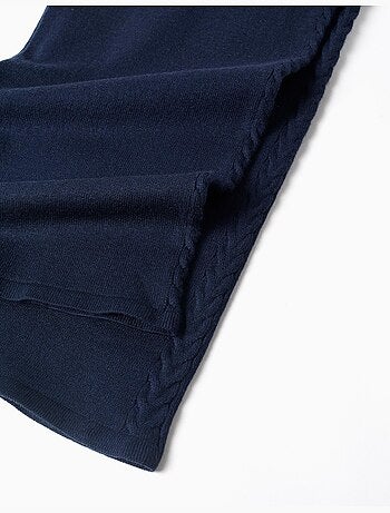 Pantalón de pierna ancha de punto con detalles trenzados