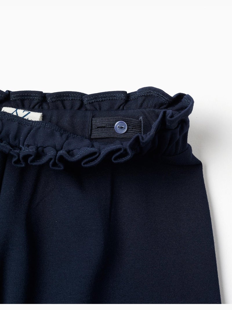 Pantalón de pierna ancha de punto Roma Azul oscuro - Kiabi