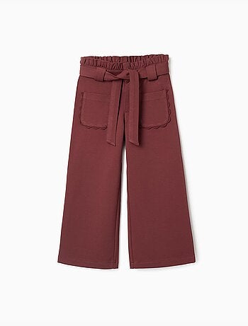 Pantalón de pierna ancha de punto Roma con cinturón