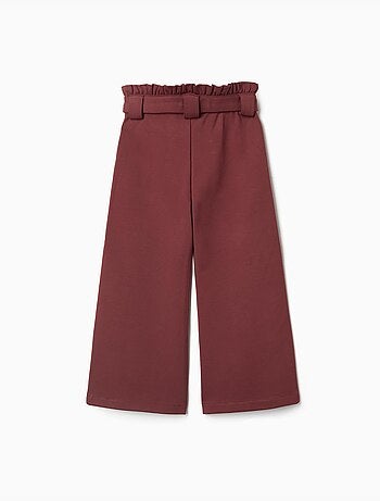 Pantalón de pierna ancha de punto Roma con cinturón