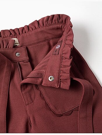 Pantalón de pierna ancha de punto Roma con cinturón