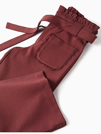 Pantalón de pierna ancha de punto Roma con cinturón