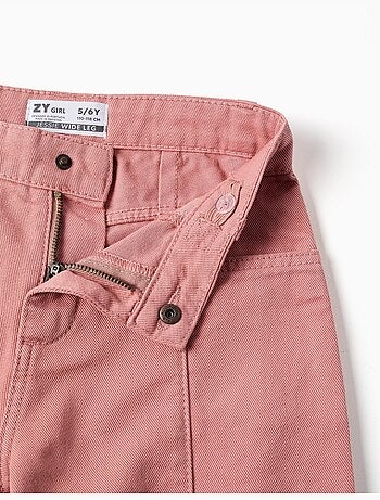 Pantalón de pierna ancha de sarga con bolsillos cargo