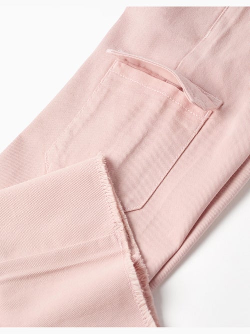 Pantalón de pierna ancha de sarga con bolsillos cargo - Kiabi Pantalón de pierna ancha de sarga con bolsillos cargo - Kiabi