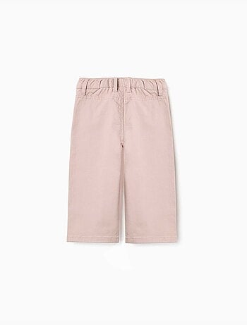 Pantalón de pierna ancha de sarga con bolsillos delanteros