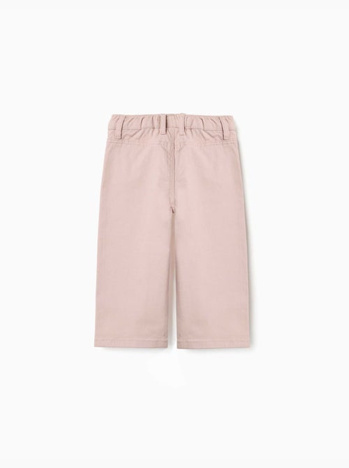 Pantalón de pierna ancha de sarga con bolsillos delanteros - Kiabi Pantalón de pierna ancha de sarga con bolsillos delanteros - Kiabi