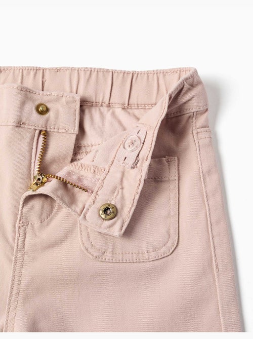 Pantalón de pierna ancha de sarga con bolsillos delanteros - Kiabi Pantalón de pierna ancha de sarga con bolsillos delanteros - Kiabi