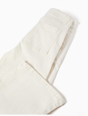 Pantalón de pierna ancha de sarga con cuatro bolsillos