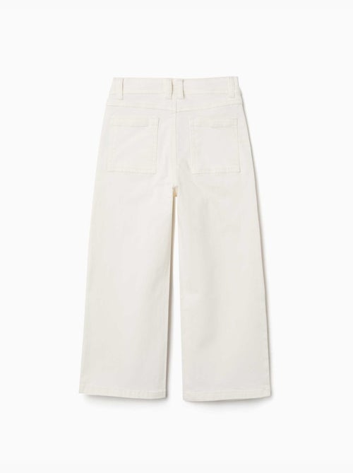 Pantalón de pierna ancha de sarga con cuatro bolsillos - Kiabi Pantalón de pierna ancha de sarga con cuatro bolsillos - Kiabi