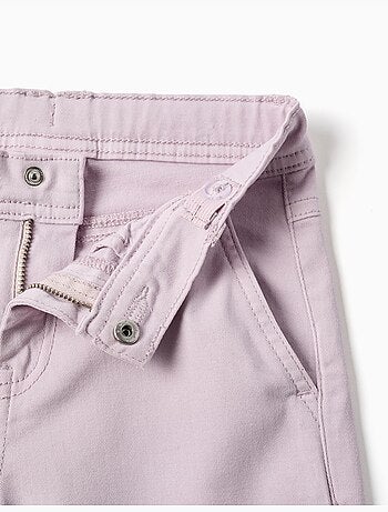 Pantalón de pierna ancha de sarga con cuatro bolsillos