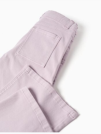 Pantalón de pierna ancha de sarga con cuatro bolsillos