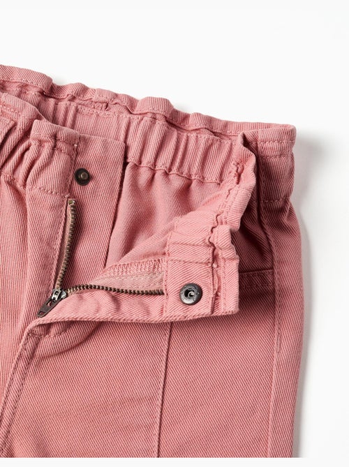Pantalón de pierna ancha de sarga con volantes - Kiabi