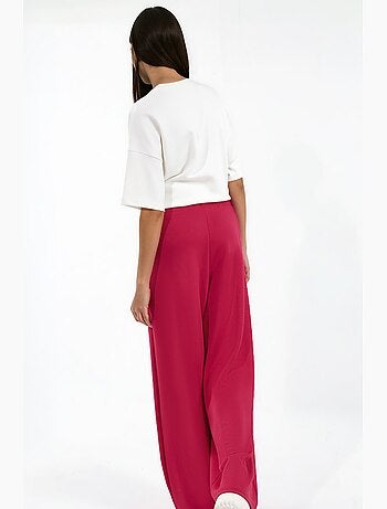Pantalón de pierna ancha de tiro medio con pliegues hiccup