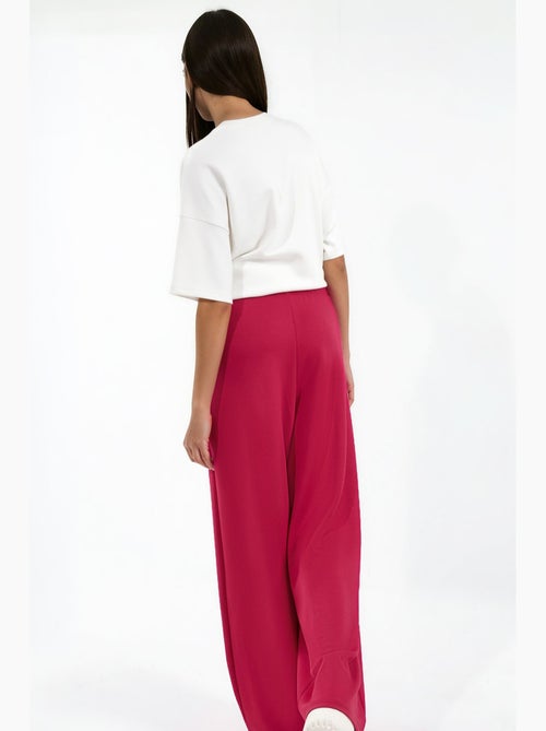 Pantalón de pierna ancha de tiro medio con pliegues hiccup - Kiabi