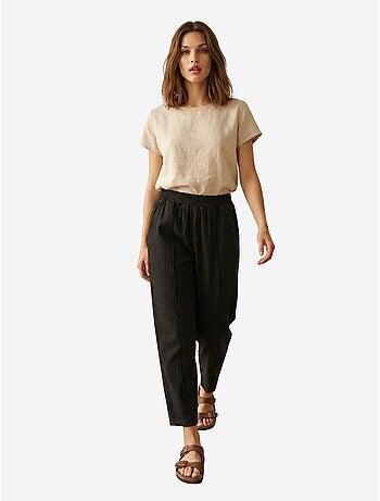 Pantalón de pierna recta con cintura elástica my fashion