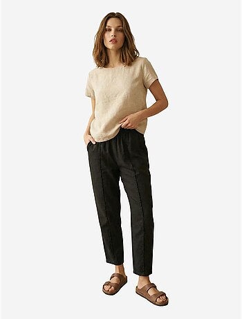 Pantalón de pierna recta con cintura elástica my fashion