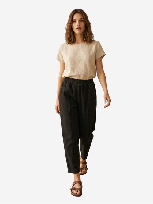 Pantalón de pierna recta con cintura elástica my fashion - Kiabi Pantalón de pierna recta con cintura elástica my fashion - Kiabi